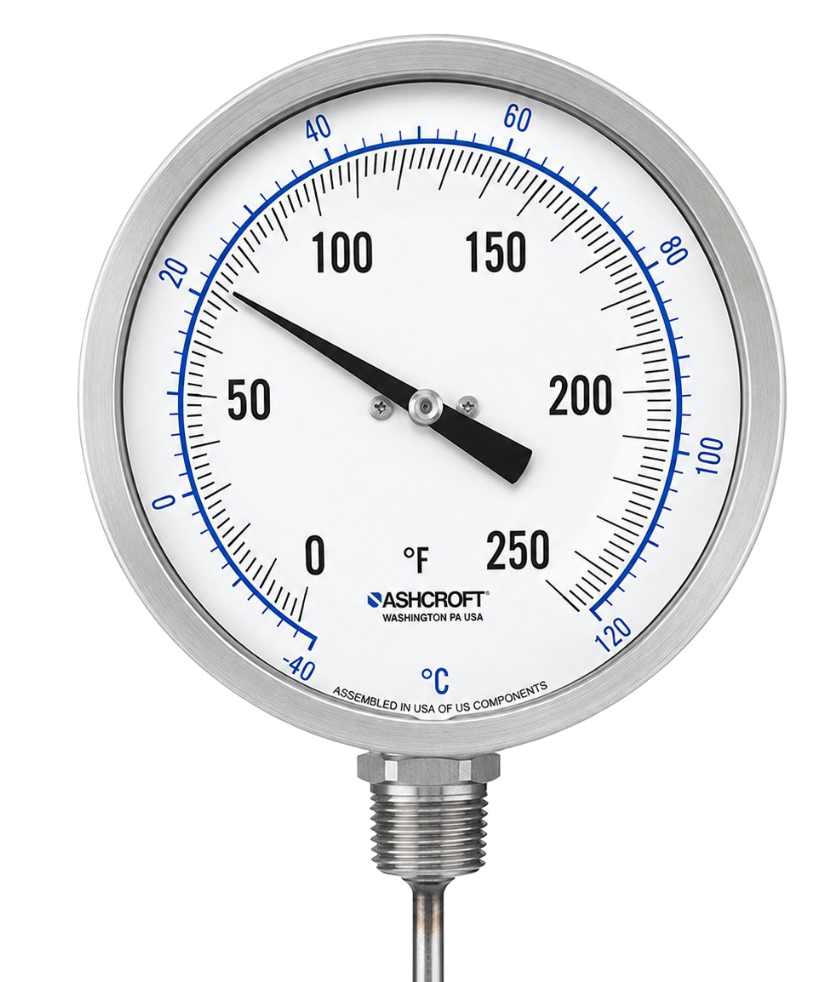 Industrial bimetal thermometer